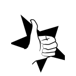 Vector illustration of thumb-up over a star