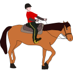 Vector image of woman on horse