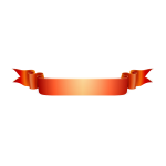 Orange ribbon vector drawing