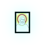 Portrait of Jesus Christ with Colombian colors