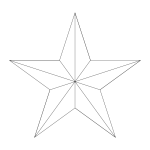 Pentagram star outline art