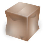 Vector image of dirty cardboard box