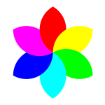 Flower-like colorful shape vector drawing