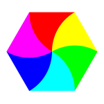 swirly hexagon 6 color