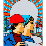 Soviet poster vector image