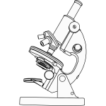 Laboratory microscope line art vector illustration