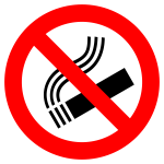 Vector graphics of tilted crossed cigarette no smoking sign
