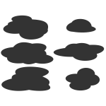 Grey clouds set vector image