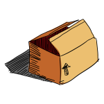 Carton box freehand vector drawing