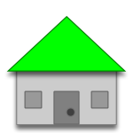 Vector illustration of house with green roof