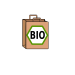 Biodegradable shopping bag vector graphics.