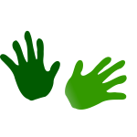 Green handprints
