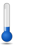 Vector graphics of thermometer tube blue