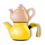 Vector illustration of shiny double tea pot