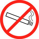 Vector illustration of thin border no smoking sign
