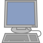 Computer with keyboard vector illustration