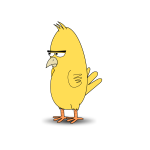 Yellow comic bird illustration