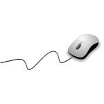 Photorealistic clip art of a wired mouse