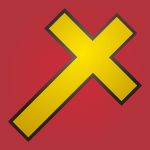 Holy cross yellow icon vector image