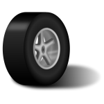 Classic car wheel with shadow vector clip art