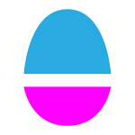Magenta and blue egg.