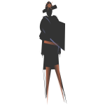 Fashionable artistic woman silhouette vector illustration