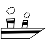 Cartoon ship vector graphics
