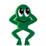 Vector graphics of frog having a rest on the back