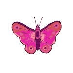 Vector illustration of pink and purple butterfly