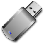 Vector clip art of shiny grey USB stick