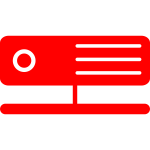 Vector drawing of one red server icon