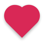 Pink heart with slight shadow vector image