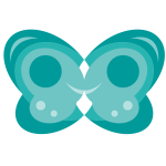 blue smile-shaped butterfly vector graphics
