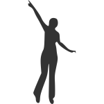 Pointing lady silhouette vector image