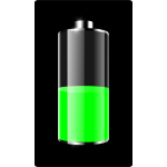 Vector image of half empty battery icon