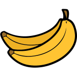 Two bananas clip art