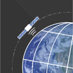 Satellite Orbiting Earth SVG
