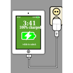 iPad charging vector image