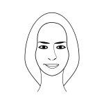 Face of a female person with long hair vector clip art