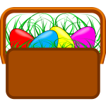 Easter basket vector drawing