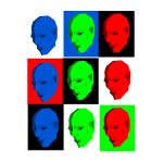 Simple face in different colors vector image
