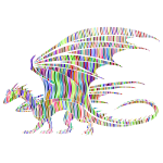 Dragon silhouette prismatic color pattern