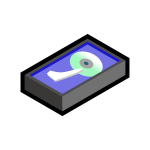 Vector drawing  of grey 3D hard disk icon