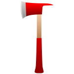 Axe in red color