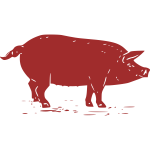 Silhouette of a pig