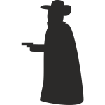 Vector clip art of silhouette of a robber