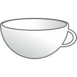 Vector drawing of empty mug of tea
