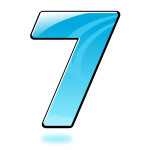 Vector graphics of glossy number seven
