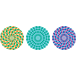 Three colorful pattern circles vector illustration