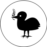 Peace bird silhouette vector image